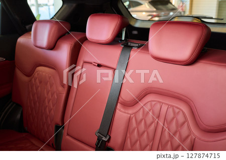 Discover the Stylish Car Interior with Premium Leather Seats for elegance and comfort 127874715