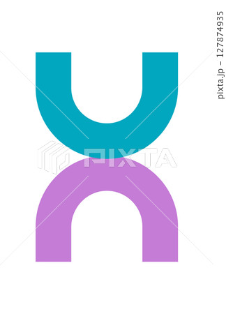 Brutalist abstract icon. Modern geometric shape with a bold curve form. Minimalist element of brutalism, flat design style, potential for decoration or graphic usage. 127874935