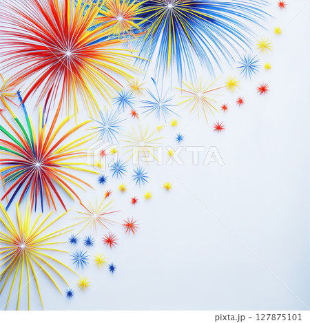 夏空を彩る花火 127875101