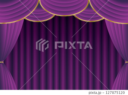 紫の幕・紫のカーテン（ヨコ） 127875120