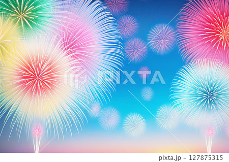 青空と花火 127875315