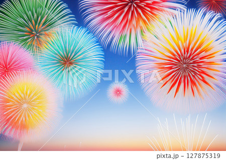 青空と花火 青空と花火 127875319