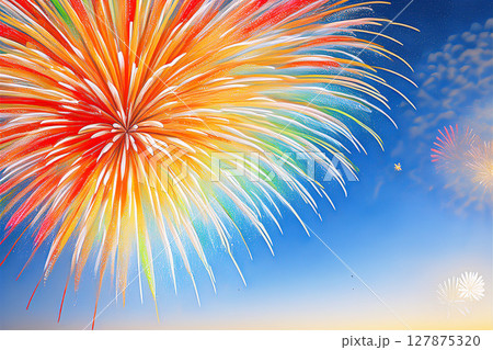 青空と花火 127875320