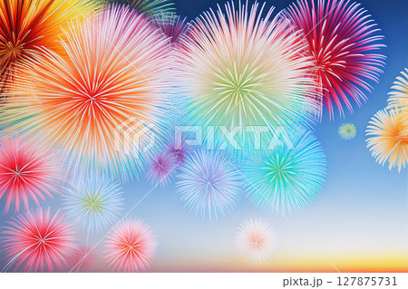 青空と花火 127875731
