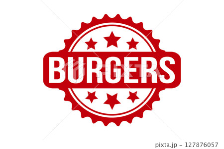 Red Burgers Rubber Stamp Seal Vector 127876057