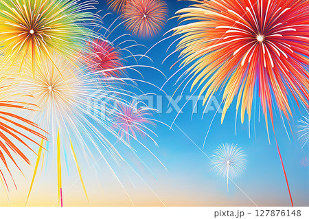 青空と花火 127876148