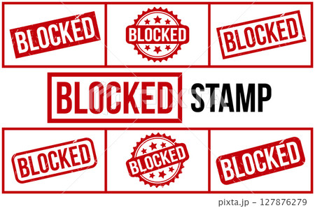 Blocked rubber grunge stamp set vector Blocked rubber grunge stamp set vector 127876279