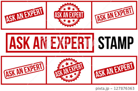 Red Ask An Expert Rubber Stamp Set Vector 127876363