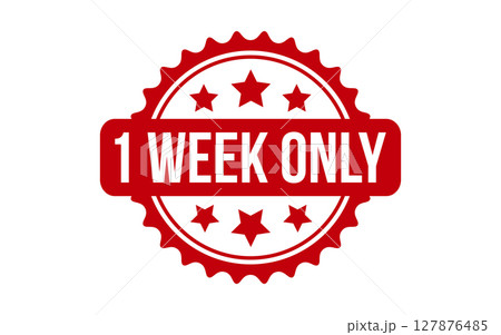 1 Week Only rubber grunge stamp seal vector 127876485