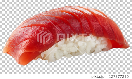透明背景（png）に美味しそうなマグロの握り鮨 127877250
