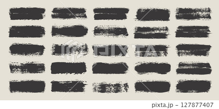 Grunge brush strokes, lines, ink smudges, hand-drawn scribble shapes. Handmade sketchy marks, acrylic stains, charcoal streaks. Paint textures, dry brush effect. Marker underline. Vector illustration 127877407