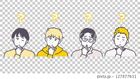 一個男人焦慮不安的姿勢的插圖素材-插圖素材 [127877631] - PIXTA圖庫