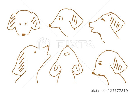 手描き犬キャラ・感情バリエーションMinimal Line Dachshund Expression 127877819