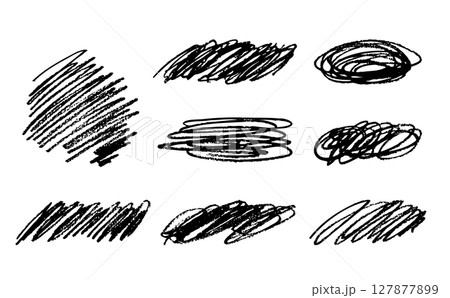 デザインに活かす！落書き・フリーハンド・塗りつぶし素材 127877899