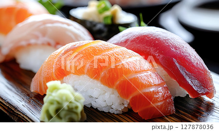 美味しそうなお寿司の盛り合わせ 美味しそうなお寿司の盛り合わせ 127878036