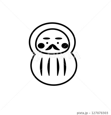 シンプルな線画のだるまイラスト 127878303