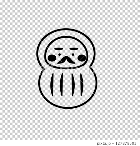 シンプルな線画のだるまイラスト 127878303