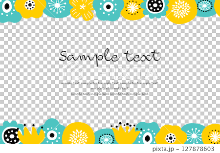 Scandinavian style botanical frame vector illustration green x yellow Scandinavian style botanical frame vector illustration green x yellow 127878603