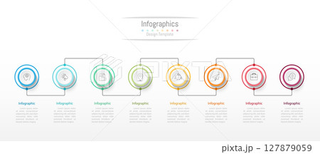 Infographic 8 options design elements for your business data. Vector Illustration. 127879059