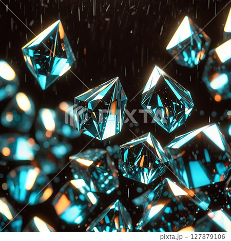 Endless Void of Sparkling Crystal Refractions 127879106