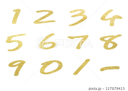 Illustration Gold numbers. Symbol set of numbers. 127879413