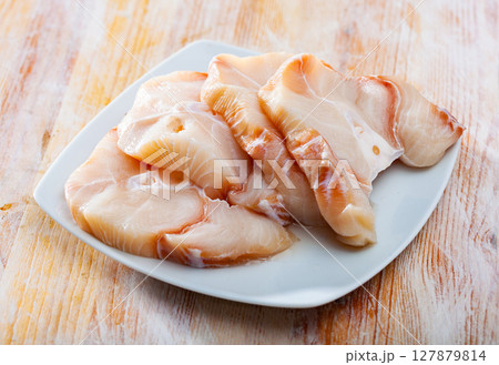 Raw shark steaks 127879814