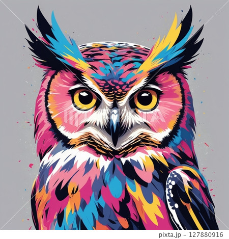 [Design Material] Lucky Owl, Beautiful Flight 127880916