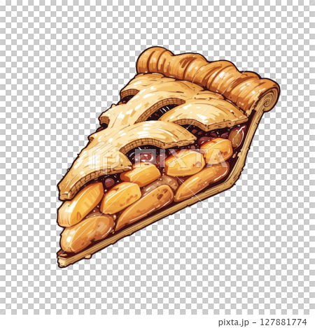 Delicious slice of homemade pie with golden crust and berry filling, perfect for dessert lovers and bakers 127881774