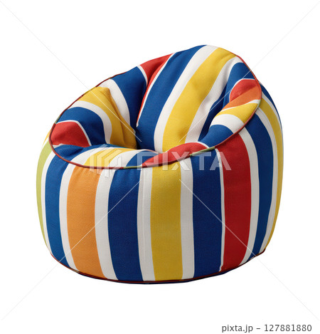 Colorful striped bean bag chair in vibrant hues for modern living spaces and trendy interior decor inspiration Colorful striped bean bag chair in vibrant hues for modern living spaces and trendy interior decor inspiration 127881880