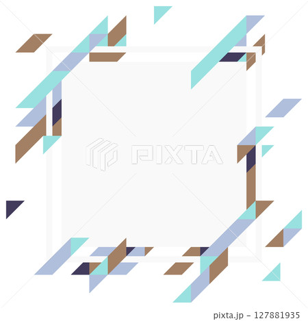 フラクタルな幾何学模様を纏ったフレーム素材 スタイリッシュな背景 チョコミント 127881935