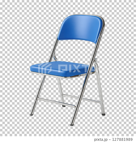Blue Folding Chair with Metal Frame for Indoor and Outdoor Use, Ideal for Events, Gatherings, and Extra Seating Solutions 127881989