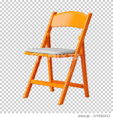 Bright Orange Folding Chair with White Cushion for Versatile Seating in Indoor and Outdoor Spaces Bright Orange Folding Chair with White Cushion for Versatile Seating in Indoor and Outdoor Spaces 127882012