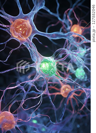 Neon Organic Cells Breathing Electric Life 127882046