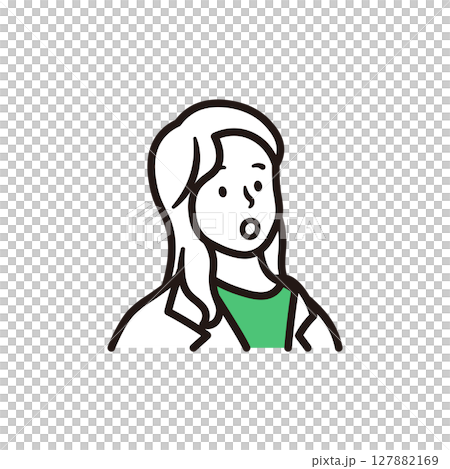帶著驚訝表情的女商人上半身的插圖素材 帶著驚訝表情的女商人上半身的插圖素材 127882169