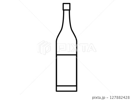 シンプルな酒瓶　調味料　ボトルアイコン 127882428