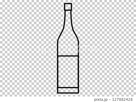 シンプルな酒瓶　調味料　ボトルアイコン 127882428