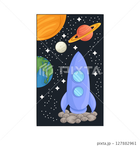 Illustration of rocket 127882961
