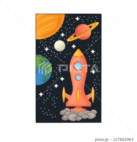 Illustration of rocket 127882963