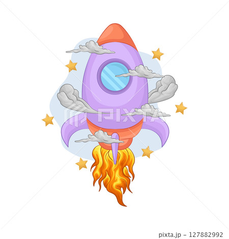 Illustration of rocket 127882992