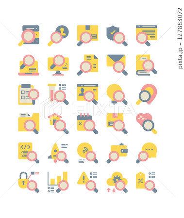 search finding flat icon set 127883072