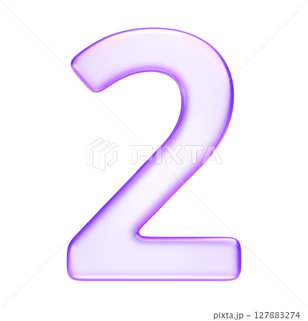 Number two in translucent glassmorphism purple styl, ideal for steps, presentations, and learning resources, glassmorphism style, 3d rendering Number two in translucent glassmorphism purple styl, ideal for steps, presentations, and learning resources, glassmorphism style, 3d rendering 127883274