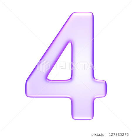 Number four in translucent glassmorphism purple style, infographic steps, learning content, or countdown visuals, 3d rendering Number four in translucent glassmorphism purple style, infographic steps, learning content, or countdown visuals, 3d rendering 127883276