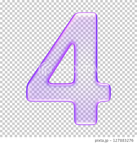 Number four in translucent glassmorphism purple style, infographic steps, learning content, or countdown visuals, 3d rendering Number four in translucent glassmorphism purple style, infographic steps, learning content, or countdown visuals, 3d rendering 127883276