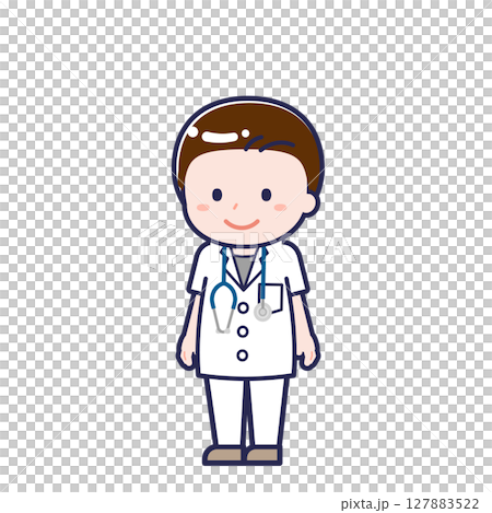 半袖医師/ななめ/男性 09 半袖医師/ななめ/男性 09 127883522