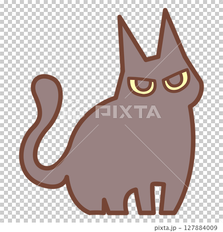 ジト目黒猫のかわいいイラスト素材 ジト目黒猫のかわいいイラスト素材 127884009