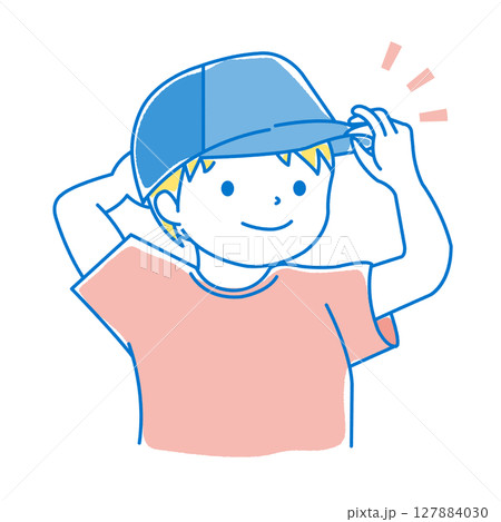 帽子をかぶった男の子のイラスト 帽子をかぶった男の子のイラスト 127884030