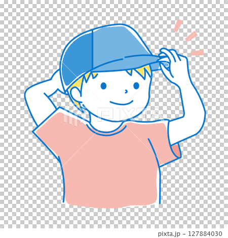 帽子をかぶった男の子のイラスト 帽子をかぶった男の子のイラスト 127884030