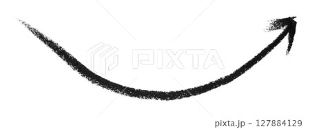 Black arrow symbol colored pencil isolated on transparent background 127884129