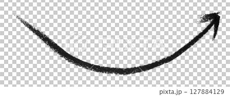 Black arrow symbol colored pencil isolated on transparent background 127884129