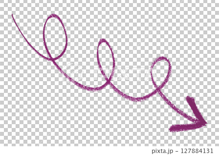 Purple arrow symbol colored pencil isolated on transparent background 127884131